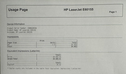 HP Laser printer LJ Managed E60155 used