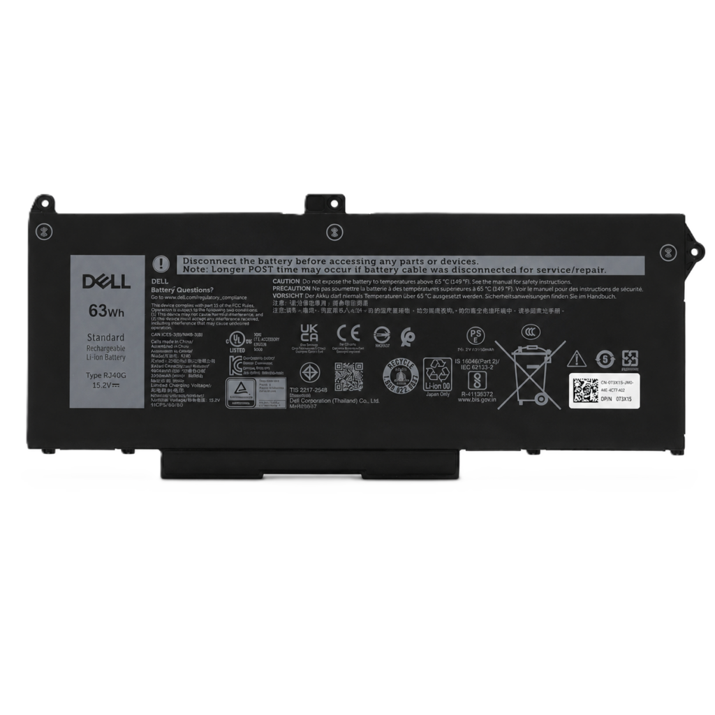 Neue Originalbatterie RJ40G 63Wh 15,2V für Dell Latitude 5420 5520 & Precision 3560