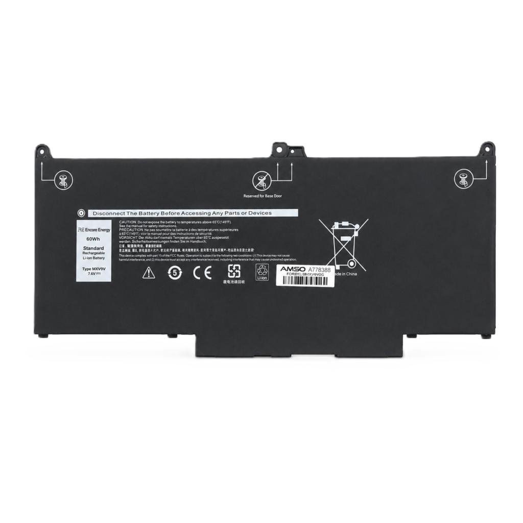 Neue Originalbatterie MXV9V 60Wh 7,6V für Dell Latitude 5300 5310 7300 7400 & Inspiron 7300 7306 2-in-1