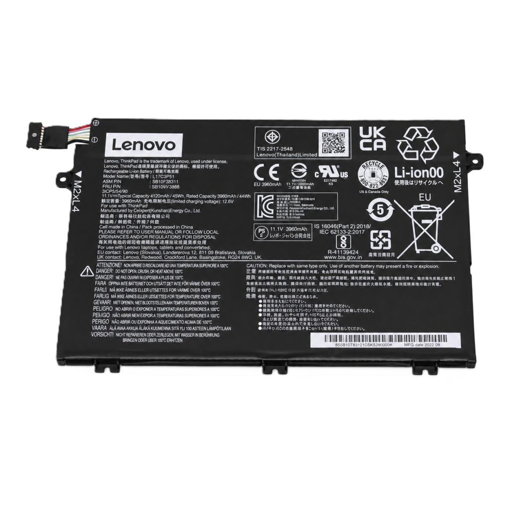Neue Originalbatterie L17C3P51 L17L3P51 45Wh 11,52V für Lenovo ThinkPad E480, E485, E490 & E495